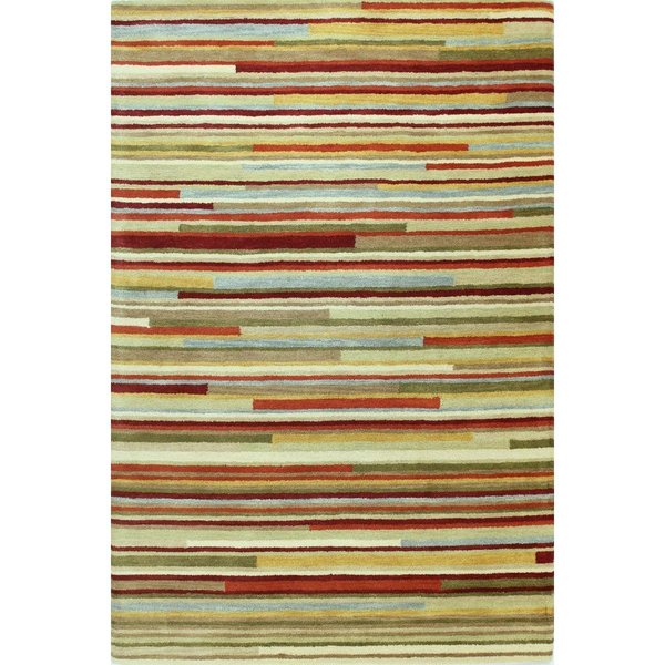 Bashian Bashian P119-MULTI-76X96-BD113 Bashian Chelsea Collection Contemporary 100 Percent Wool Hand Tufted Area Rug; Multicolor - 7 ft. 6 in. x 9 ft. 6 in. P119-MULTI-76X96-BD113